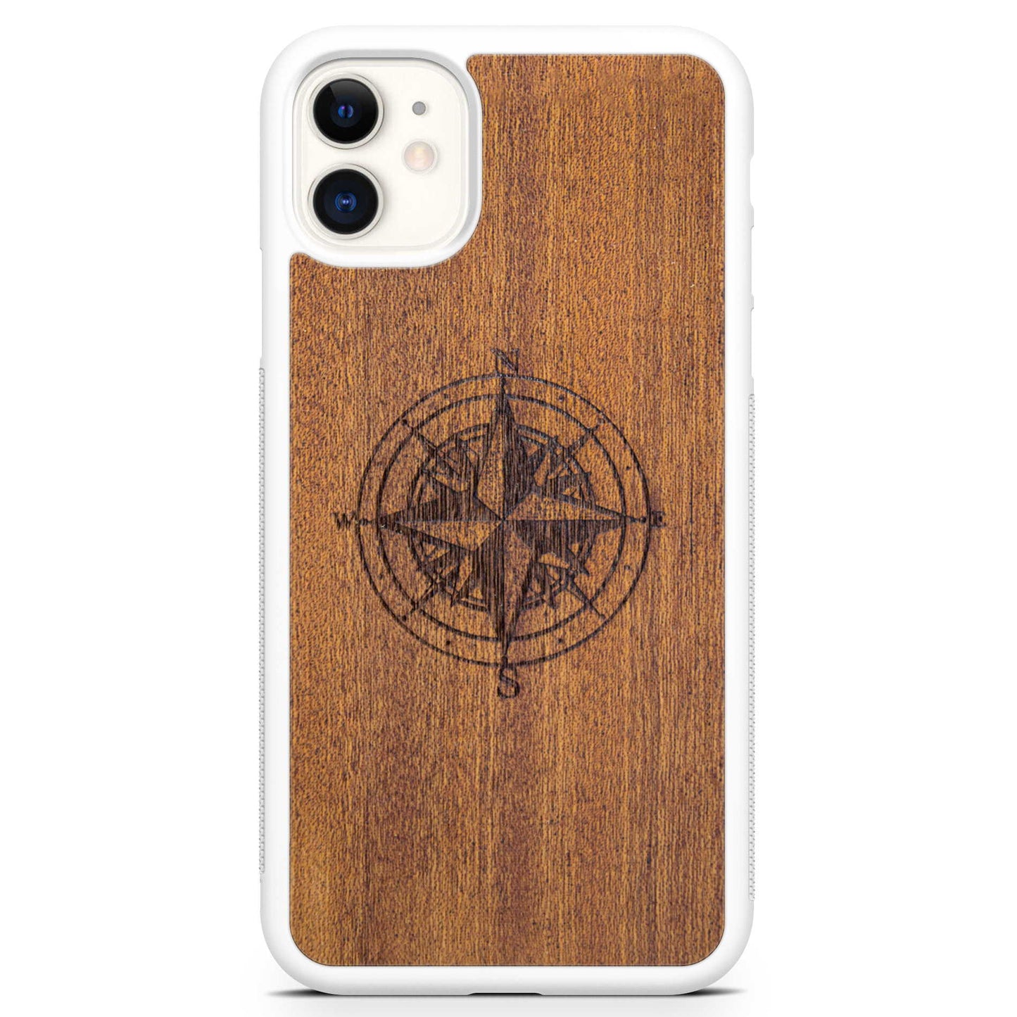 Compass luxury Mahogany wood phone case