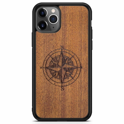 Compass luxury Mahogany wood phone case