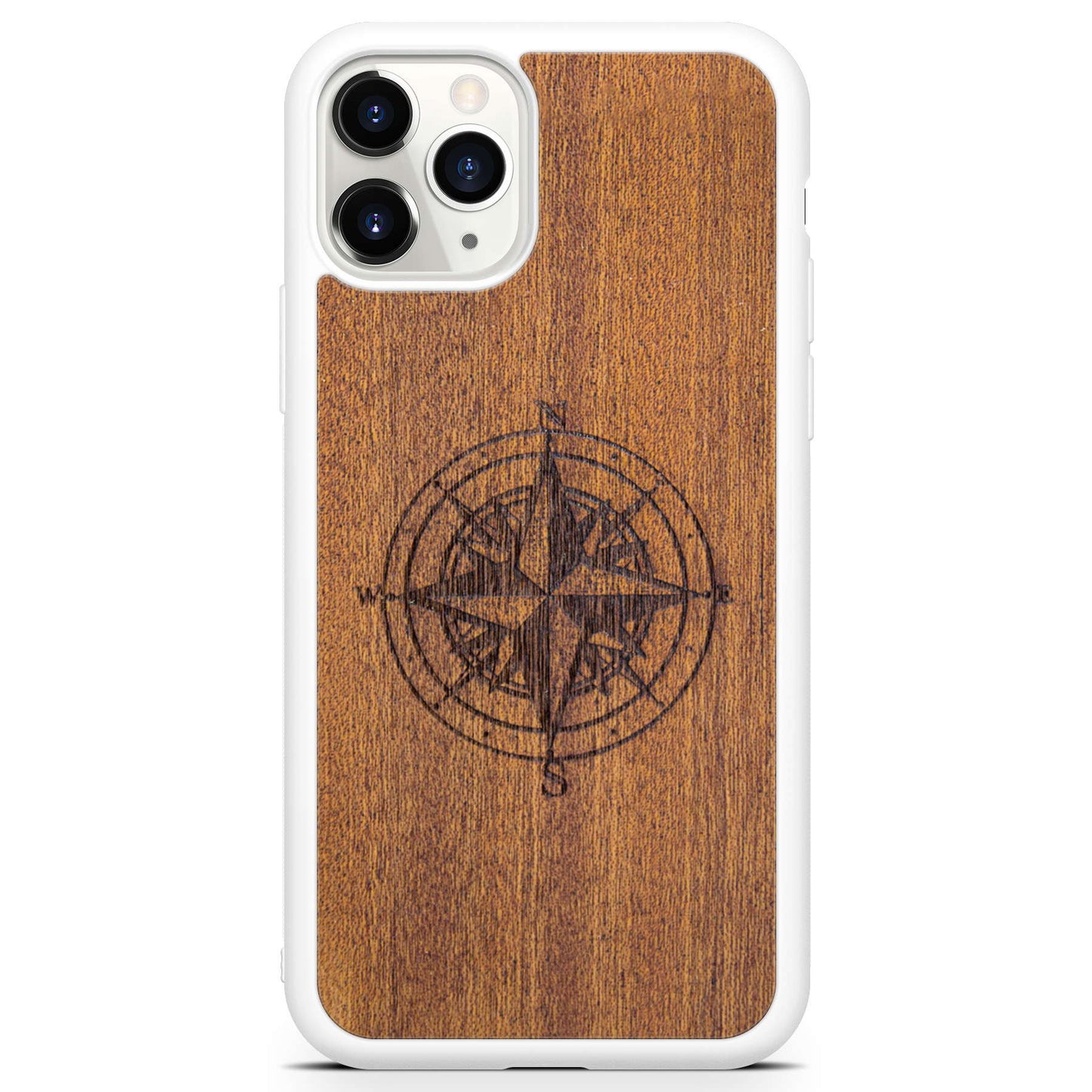 Compass luxury Mahogany wood phone case