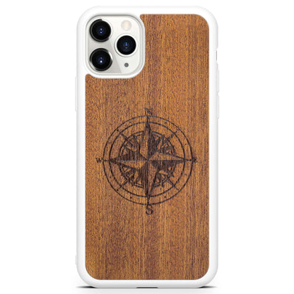 Compass luxury Mahogany wood phone case