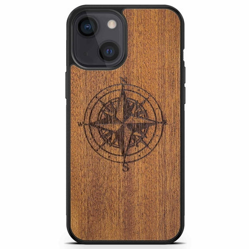 Compass luxury Mahogany wood phone case