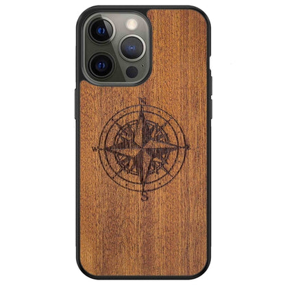 Compass luxury Mahogany wood phone case