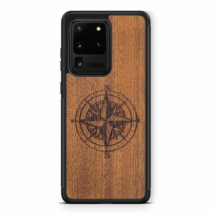 Compass luxury Mahogany wood phone case