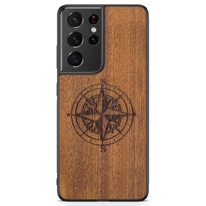 Compass luxury Mahogany wood phone case