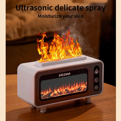 Fireplace Diffuser 7 Colors LED Ultrasonic Aroma Essential Oil 3D