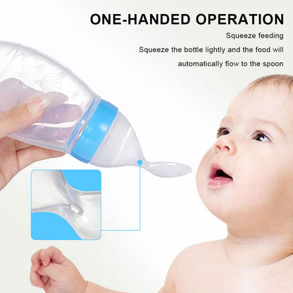 90ML Sichere Neugeborenen Baby Fütterung Flasche Silikon Fütterung Löffel Flasche