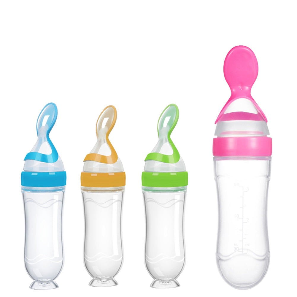 90ML Sichere Neugeborenen Baby Fütterung Flasche Silikon Fütterung Löffel Flasche