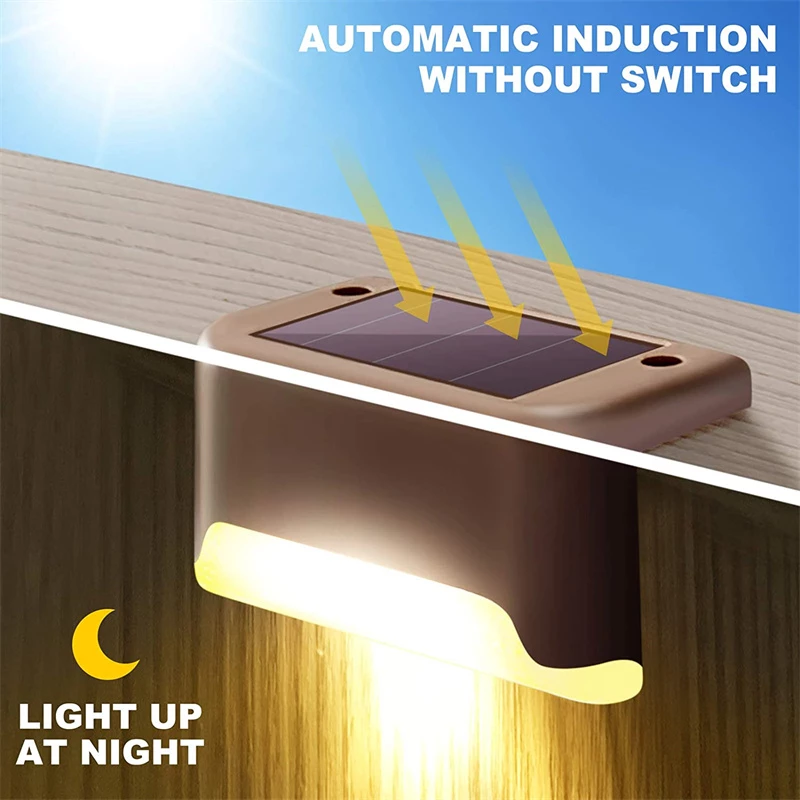 Solarbetriebene LED-Stufenleuchte für den Außenbereich