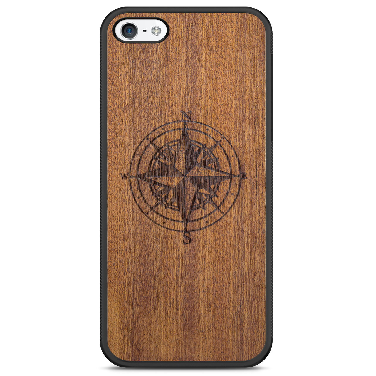 Compass luxury Mahogany wood phone case