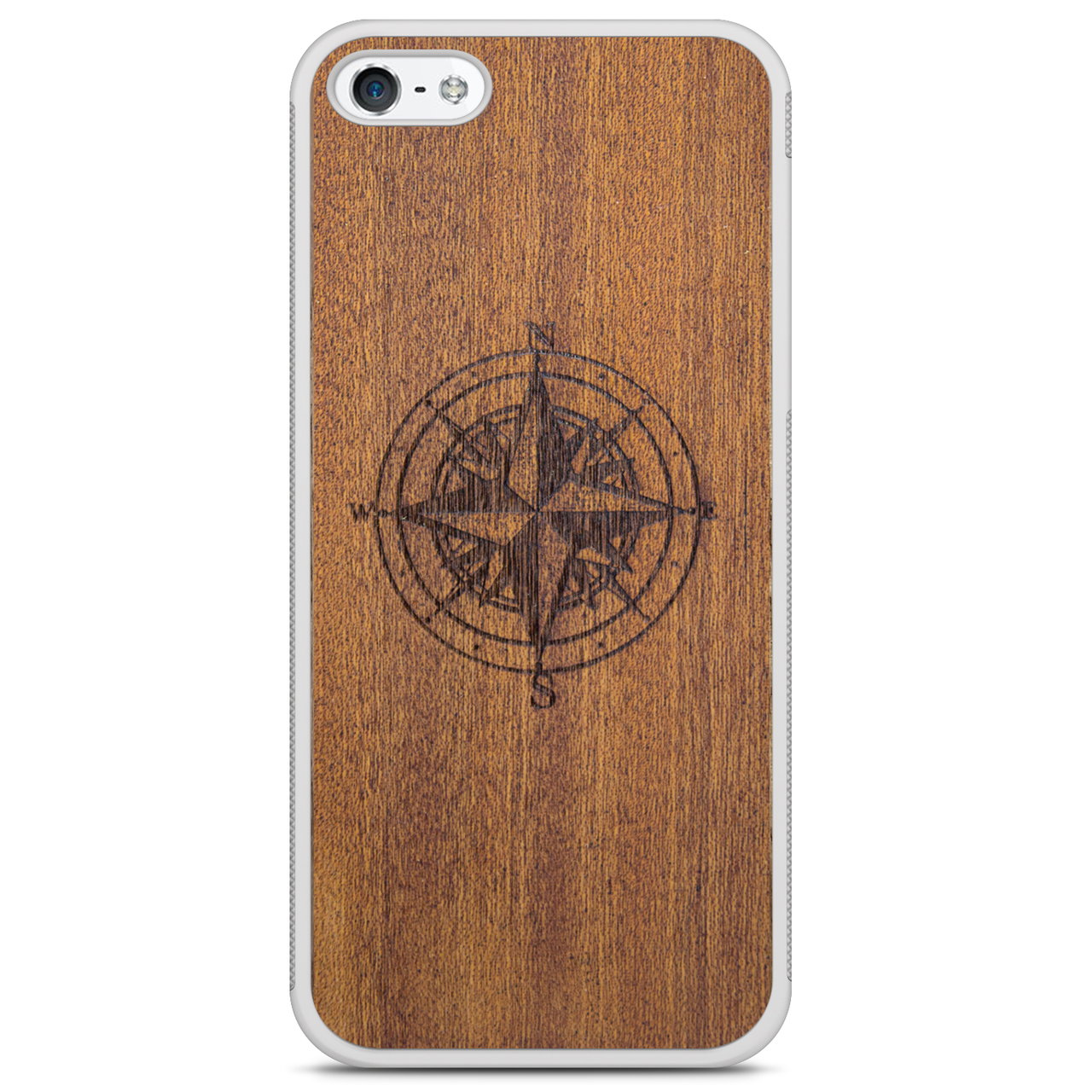 Compass luxury Mahogany wood phone case