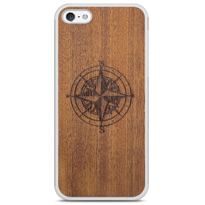 Compass luxury Mahogany wood phone case