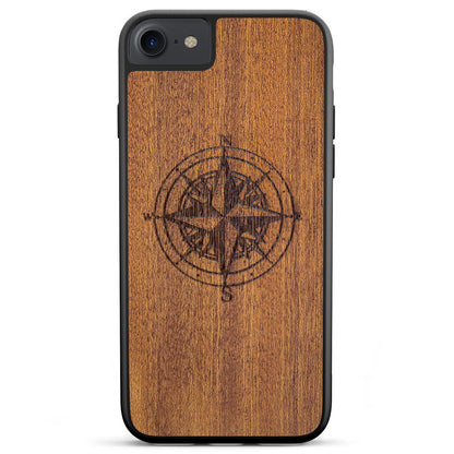 Compass luxury Mahogany wood phone case