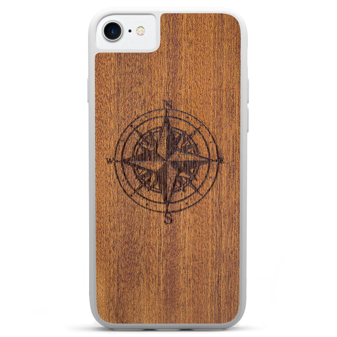 Compass luxury Mahogany wood phone case