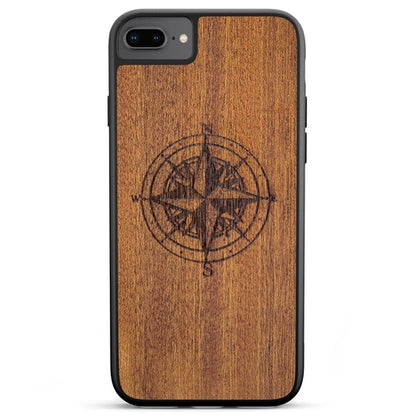 Compass luxury Mahogany wood phone case