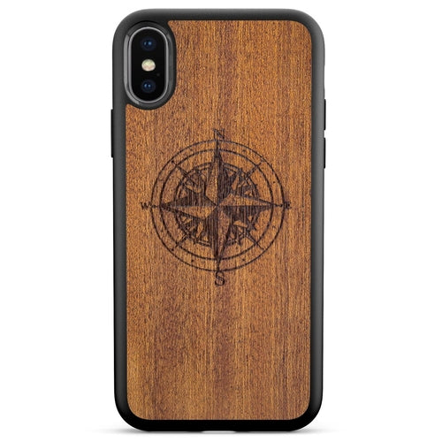 Compass luxury Mahogany wood phone case