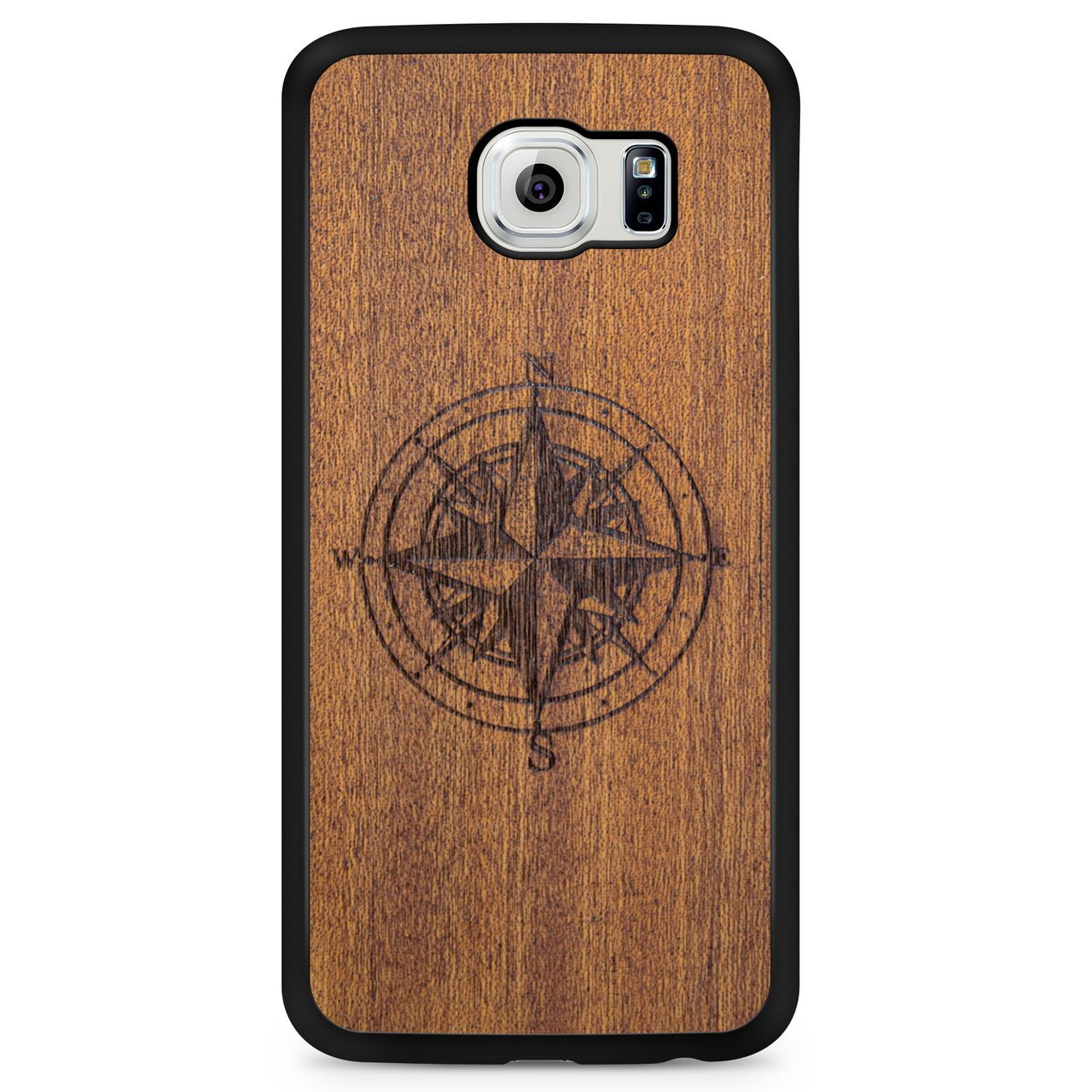 Compass luxury Mahogany wood phone case