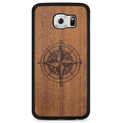 Compass luxury Mahogany wood phone case