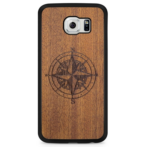 Compass luxury Mahogany wood phone case