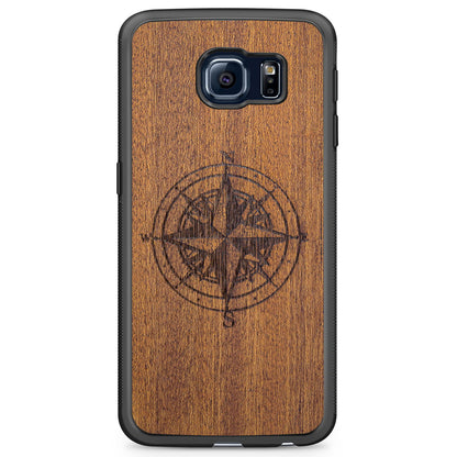 Compass luxury Mahogany wood phone case