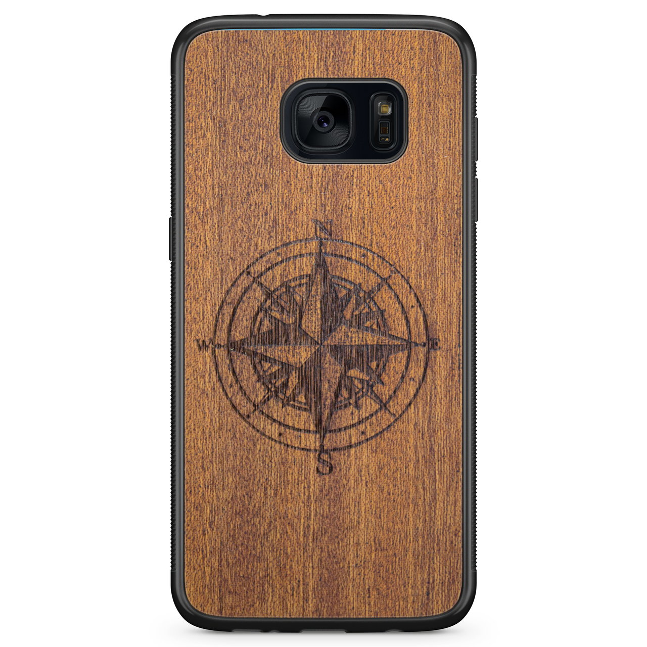 Compass luxury Mahogany wood phone case