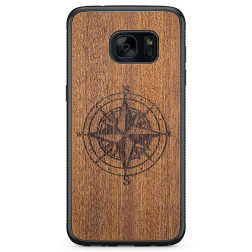 Compass luxury Mahogany wood phone case